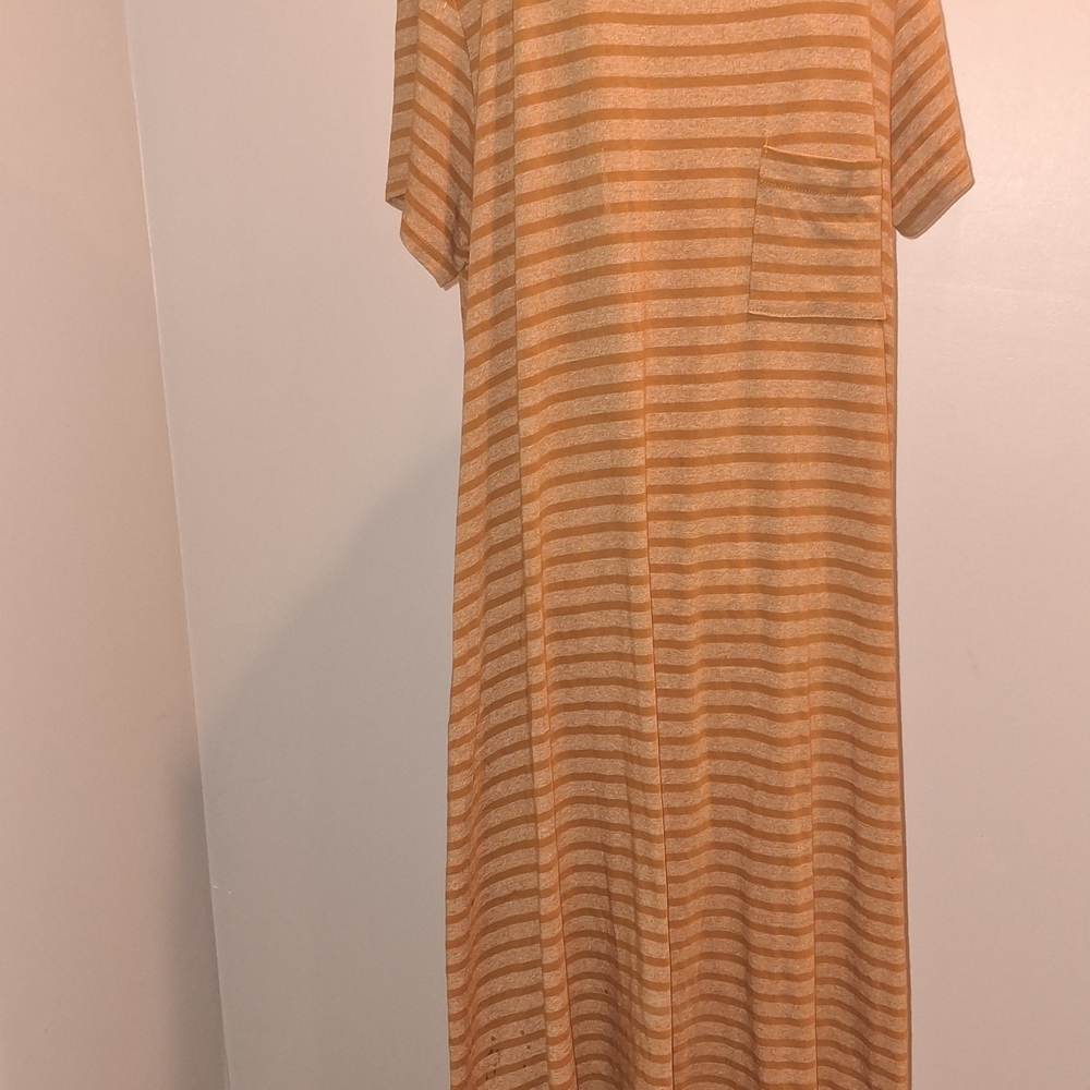 LuLaRoe Yellow Striped Carly Dress